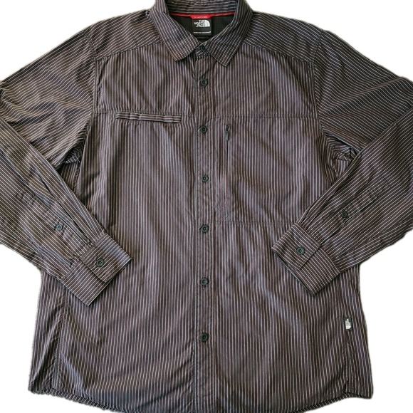 Men's THE NORTH FACE VENTED NYLON M Striped Long Sleeve Striped Outdoor Camping - Picture 1 of 11